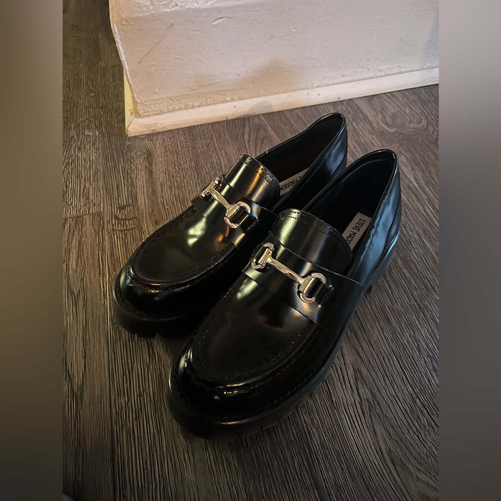 Lando Black Loafers with gold buckle